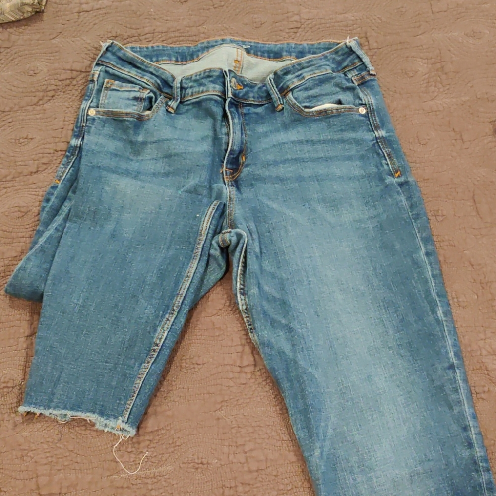 Raw bottom jeans